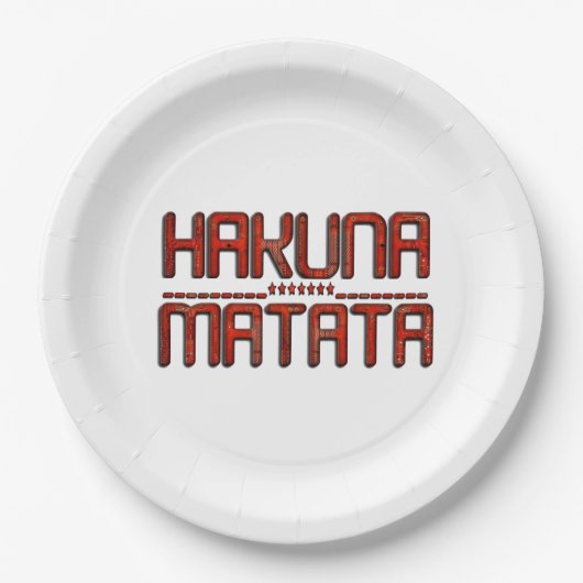 Hakuna Matata Techno Art Paper Tellers Pappteller (Vorderseite)