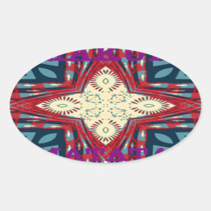 Hakuna Matata Text Hoffnung Abstractes Kunst Druck Ovaler Aufkleber