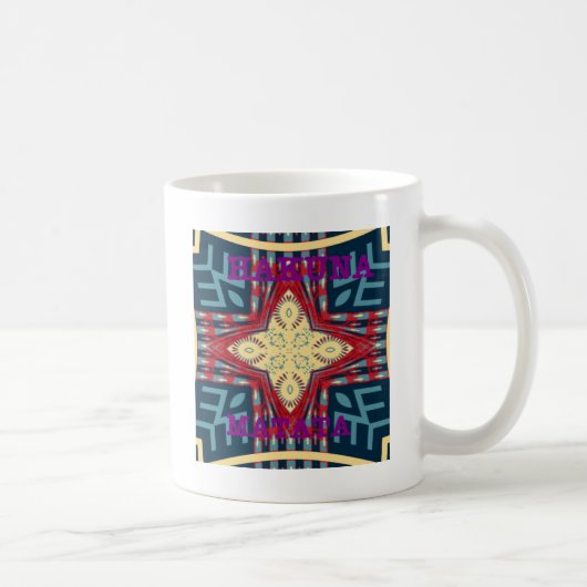Hakuna Matata Text Hope Abstrakt Art Print Design Kaffeetasse (Rechts)