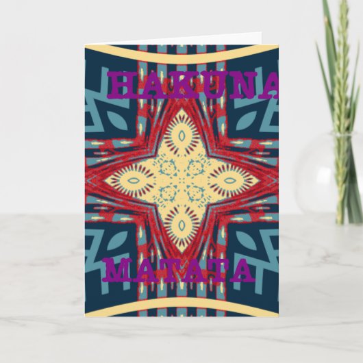 Hakuna Matata Text Hope Abstrakt Art Print Design Karte (Vorderseite)