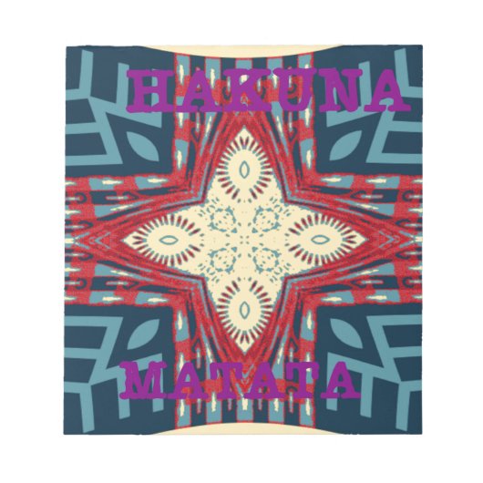 Hakuna Matata Text Hope Abstrakt Art Print Design Notizblock (Vorderseite)