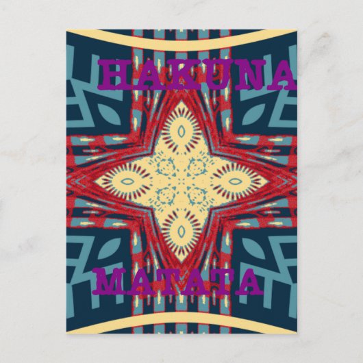 Hakuna Matata Text Hope Abstrakt Art Print Design Postkarte (Vorderseite)