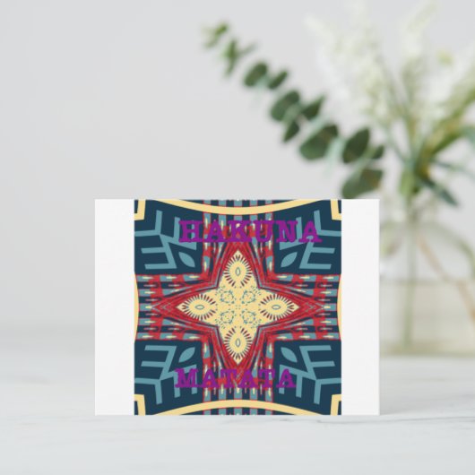 Hakuna Matata Text Hope Abstrakt Art Print Design Postkarte (Stehend Vorderseite)
