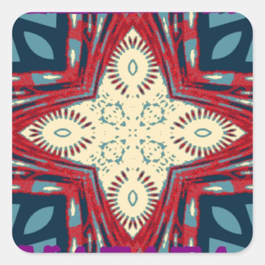 Hakuna Matata Text Hope Abstrakt Art Print Design Quadratischer Aufkleber (Vorderseite)