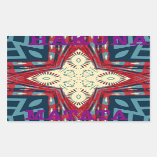 Hakuna Matata Text Hope Abstrakt Art Print Design Rechteckiger Aufkleber