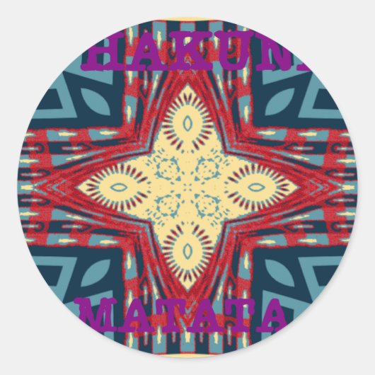 Hakuna Matata Text Hope Abstrakt Art Print Design Runder Aufkleber (Vorderseite)