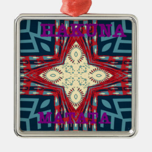 Hakuna Matata Text Hope Abstrakt Art Print Design Silbernes Ornament