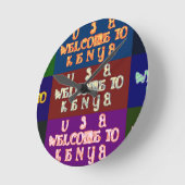 Hakuna Matata Welcome to Kenya.png Runde Wanduhr (Winkel)