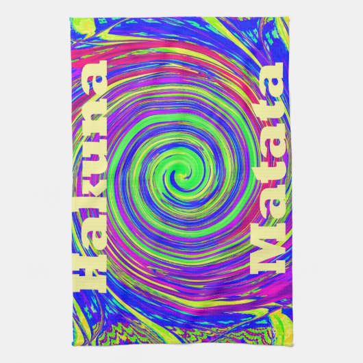 Hakuna Matata - Whirlpool-Design mit lebhaften Far Geschirrtuch (Vertikal)