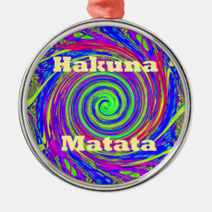 Hakuna Matata - Whirlpool-Design mit lebhaften Far Ornament Aus Metall