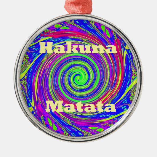Hakuna Matata - Whirlpool-Design mit lebhaften Far Ornament Aus Metall (Vorne)