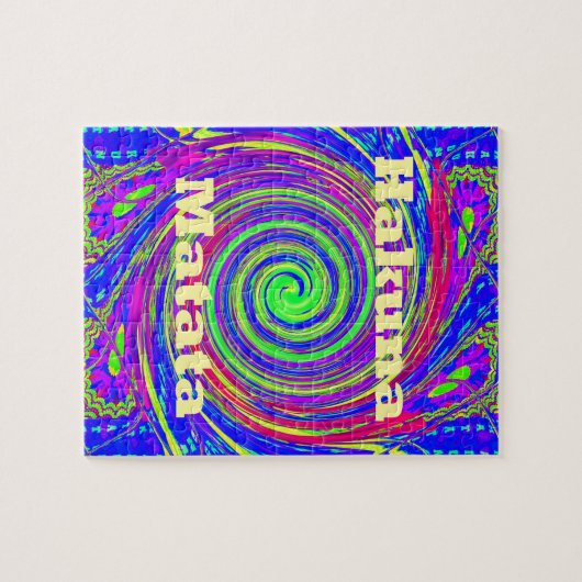 Hakuna Matata - Whirlpool-Design mit lebhaften Far Puzzle (Horizontal)
