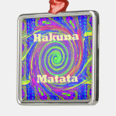 Hakuna Matata - Whirlpool-Design mit lebhaften Far Silbernes Ornament (Links)