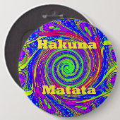 Hakuna Matata – Wirbeldesign mit lebendigen Farben Button (Vorne & Hinten)