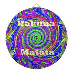 Hakuna Matata – Wirbeldesign mit lebendigen Farben Dartscheibe