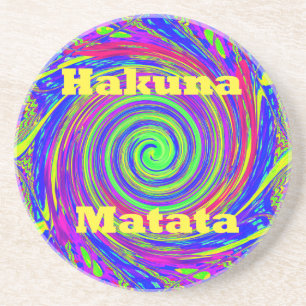 Hakuna Matata – Wirbeldesign mit lebendigen Farben Getränkeuntersetzer