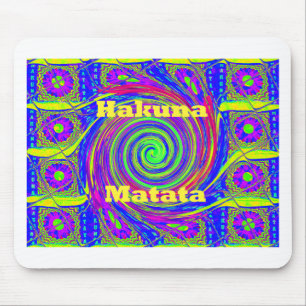Hakuna Matata – Wirbeldesign mit lebendigen Farben Mousepad