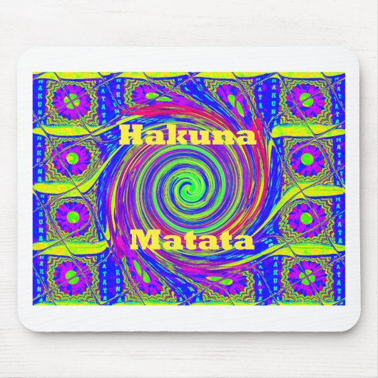 Hakuna Matata – Wirbeldesign mit lebendigen Farben Mousepad (Vorne)