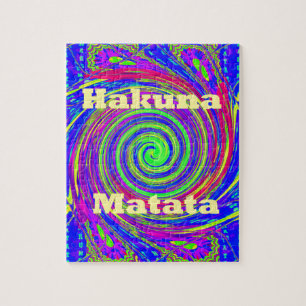 Hakuna Matata – Wirbeldesign mit lebendigen Farben Puzzle
