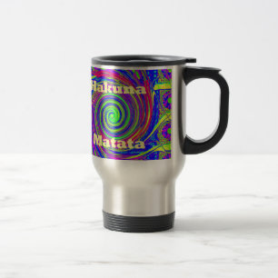 Hakuna Matata – Wirbeldesign mit lebendigen Farben Reisebecher