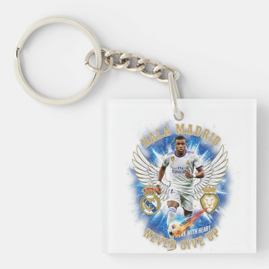 Hala Madrid Never Give Up Acrylic Keychain Schlüsselanhänger (Vorderseite)