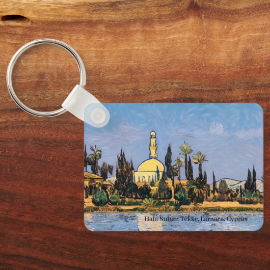 Hala Sultan Tekke Moschee auf einem Schlüsselring Schlüsselanhänger (Rückseite)