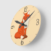Hala the Good Fox Runde Wanduhr (Winkel)