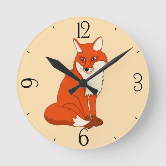 Hala the Good Fox Runde Wanduhr (Vorderseite)
