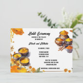 Haladi Paste Indianerfeier Traditionelle Hochzeit Einladung (Stehend Vorderseite)