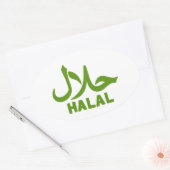 Halal Englisch Arabisch Geschäft Ovaler Aufkleber (Umschlag)