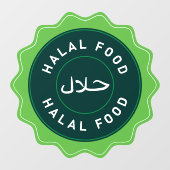 Halal-Lebensmittel-Fensteraufkleber Fensteraufkleber (Blatt)