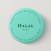 Halal meal Request Badge, Light green, Dark green Button (Vorderseite)