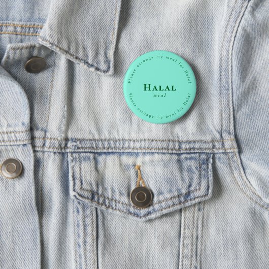 Halal meal Request Badge, Light green, Dark green Button (Beispiel)