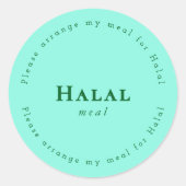 Halal meal Request Sticker, Light Green Runder Aufkleber (Vorderseite)