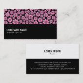 Halb - 8 Petals - rosa auf schwarz Visitenkarte (Vorne/Hinten)