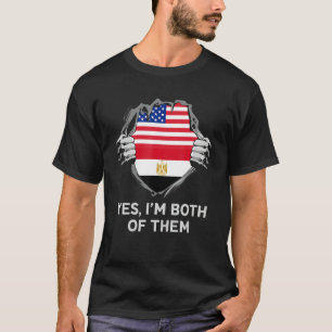 Halb Amerikaner Halb Ägypter USA Ägypten-Flagge He T-Shirt