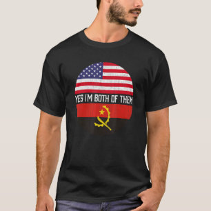 Halb-Amerikaner Halb-Angolan Flag Familie Heritag T-Shirt