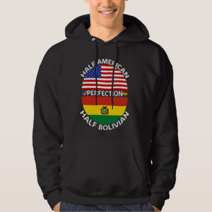 Halb-Amerikaner Halb-Bolivianer Flaggenwurzeln der Hoodie