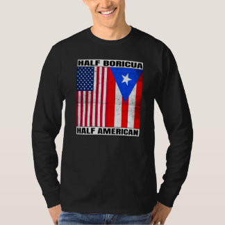 Halb Amerikaner Halb Boricua Puertorican USA Puert T-Shirt