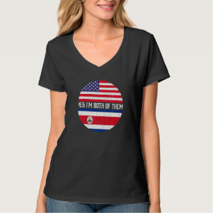 Halb Amerikaner Halb-Costa-Amerikaner-Flaggenfamil T-Shirt