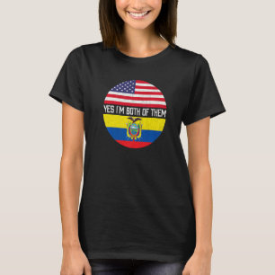 Halb-Amerikaner Halb-Ecuadorianer Flaggenfamilie H T-Shirt