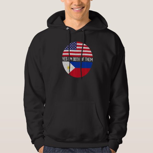 Halb Amerikaner Halb Filipino USA Flaggenfamilie H Hoodie (Vorderseite)