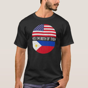 Halb Amerikaner Halb Filipino USA Flaggenfamilie H T-Shirt