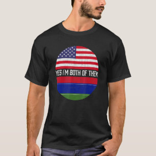 Halb Amerikaner Halb Gambian Flag Familie Heritag T-Shirt
