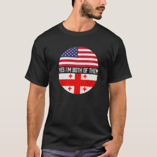 Halb Amerikaner halb georgische Flagge Familie Her T-Shirt