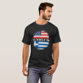 Halb-Amerikaner halb griechisch USA Flagge Grieche T-Shirt (Vorne ganz)