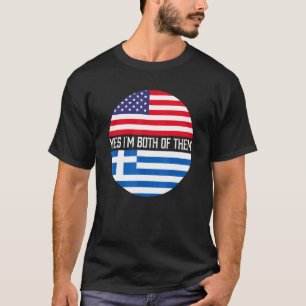 Halb Amerikaner halb griechische Flagge Familie Er T-Shirt