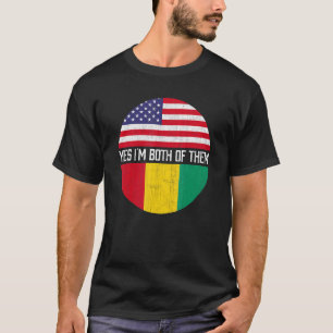 Halb-Amerikaner Halb-Guineische Flagge Familie Her T-Shirt