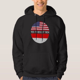 Halb Amerikaner halb indonesische Flaggenfamilie H Hoodie