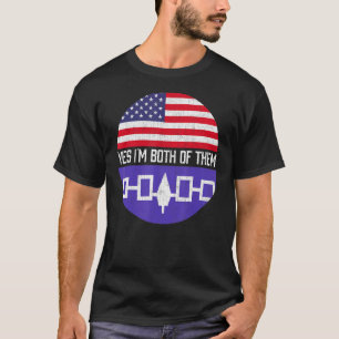 Halb Amerikaner Halb Iroquois USA Flaggenfamilie H T-Shirt